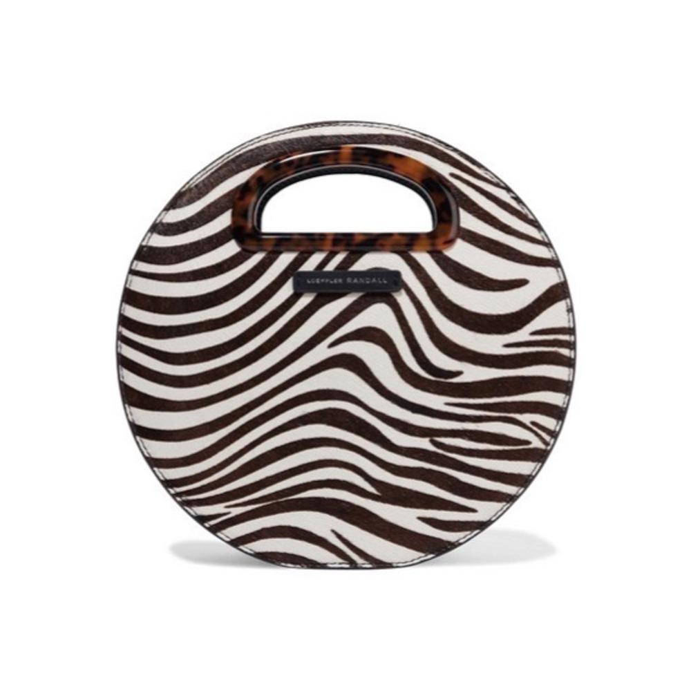 Indy Zebra-print Calf Hair Shoulder Bag In Ivory - Picture 3 of 8